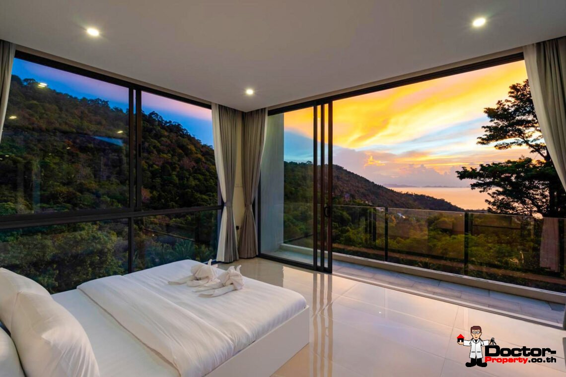 4 Bedroom Pool Villa with Sea View in Bang Por, Koh Samui – For Sale